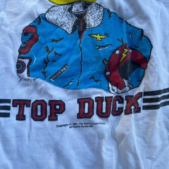 Vintage 1987 Top Duck Top Gun T-shirt single stitch - Picture 2 of 5